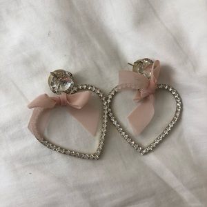 Pink Ribbon Diamond Earrings